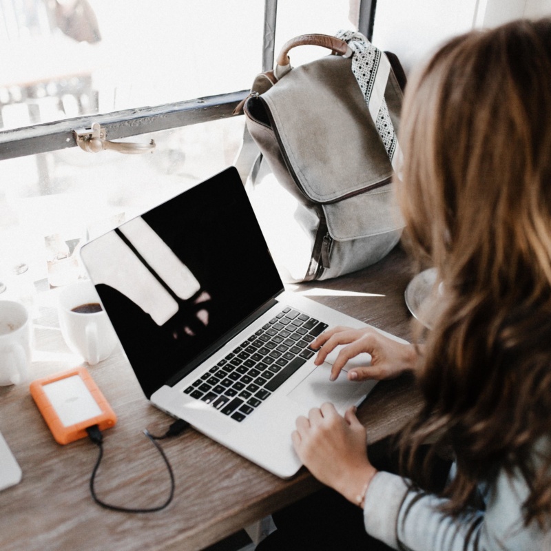 Young woman using a laptop